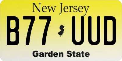 NJ license plate B77UUD