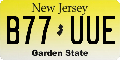 NJ license plate B77UUE