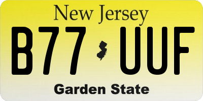 NJ license plate B77UUF