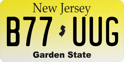 NJ license plate B77UUG