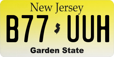 NJ license plate B77UUH