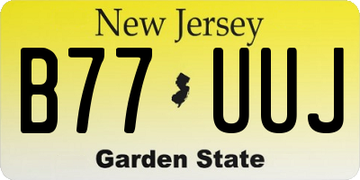 NJ license plate B77UUJ