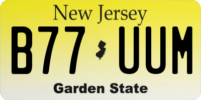 NJ license plate B77UUM