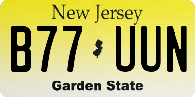 NJ license plate B77UUN