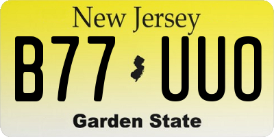NJ license plate B77UUO