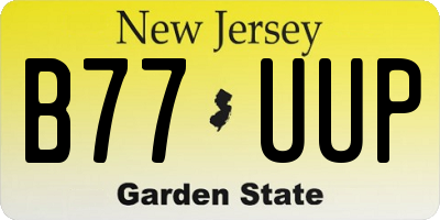NJ license plate B77UUP
