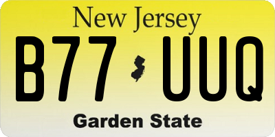 NJ license plate B77UUQ