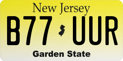 NJ license plate B77UUR