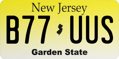 NJ license plate B77UUS