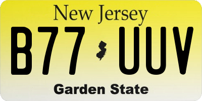 NJ license plate B77UUV