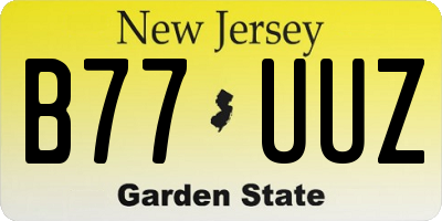 NJ license plate B77UUZ
