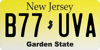 NJ license plate B77UVA
