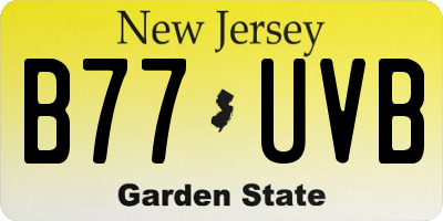 NJ license plate B77UVB