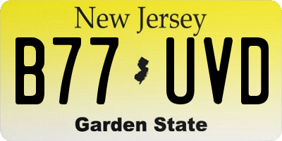 NJ license plate B77UVD