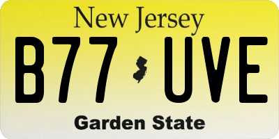 NJ license plate B77UVE