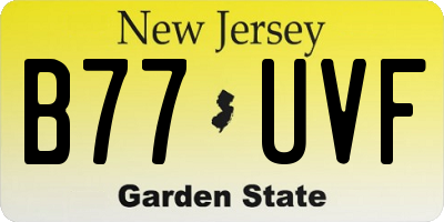 NJ license plate B77UVF