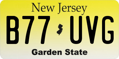 NJ license plate B77UVG