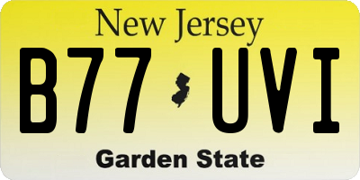 NJ license plate B77UVI