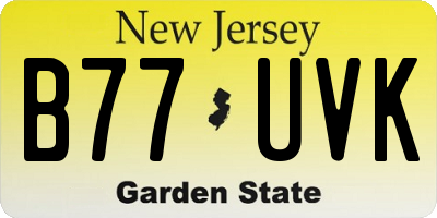 NJ license plate B77UVK