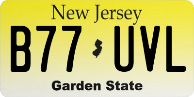 NJ license plate B77UVL