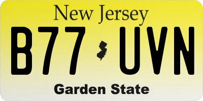 NJ license plate B77UVN