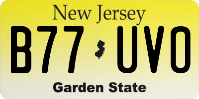 NJ license plate B77UVO