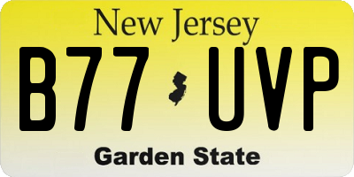 NJ license plate B77UVP