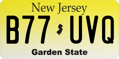 NJ license plate B77UVQ