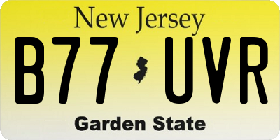 NJ license plate B77UVR