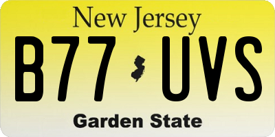 NJ license plate B77UVS