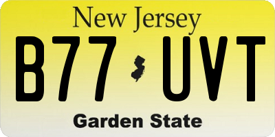 NJ license plate B77UVT
