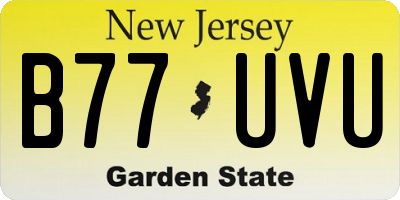 NJ license plate B77UVU