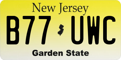 NJ license plate B77UWC
