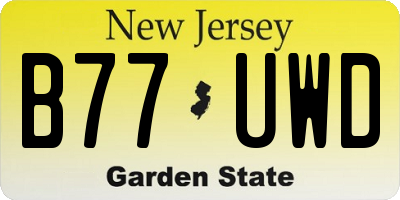 NJ license plate B77UWD