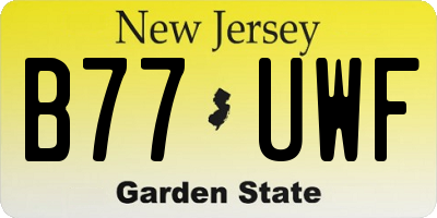NJ license plate B77UWF