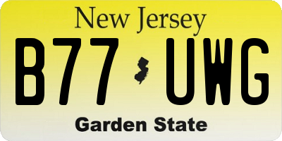 NJ license plate B77UWG