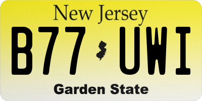 NJ license plate B77UWI
