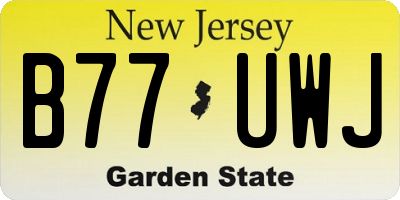 NJ license plate B77UWJ