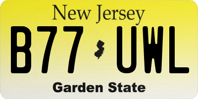 NJ license plate B77UWL