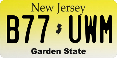 NJ license plate B77UWM