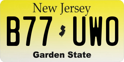 NJ license plate B77UWO