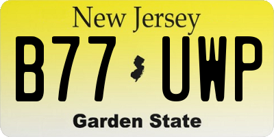NJ license plate B77UWP