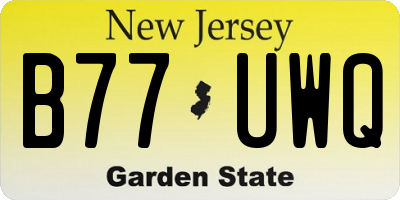 NJ license plate B77UWQ
