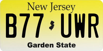 NJ license plate B77UWR