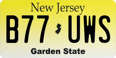 NJ license plate B77UWS