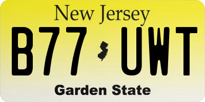NJ license plate B77UWT