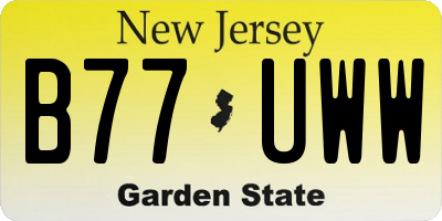 NJ license plate B77UWW