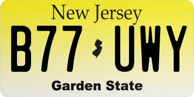 NJ license plate B77UWY