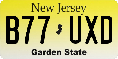 NJ license plate B77UXD