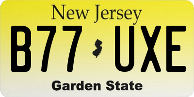 NJ license plate B77UXE